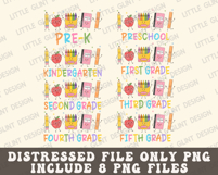 Preppy Back to School PNG Bundle | Crayon Grade Level Png Product Image 4