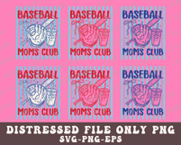 Baseball Moms Club SVG PNG, Striped Baseball Mama Png Product Image 4