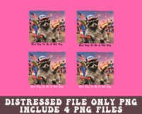 Patriotic Hot Dog Raccoon PNG, Funny 4th of July Png Design Product Image 4
