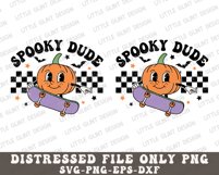 Spooky Dude SVG | Halloween Pumpkin Boy Shirt | Skateboard Product Image 5