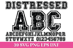 Distressed Varsity SVG Alphabet Product Image 1
