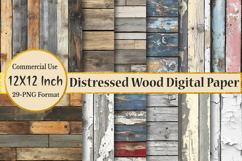 Distressed Wood Digital Paper Product Image 1