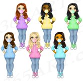 Rainbow Pink Bubble Gum Girls Sweatshirts Clipart PNG Product Image 3