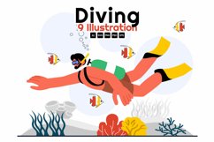 9 Underwater Diving Sport Illustration Product Image 1