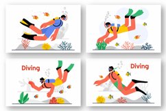 9 Underwater Diving Sport Illustration Product Image 2