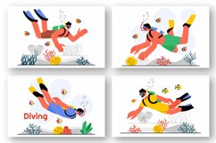 9 Underwater Diving Sport Illustration Product Image 3