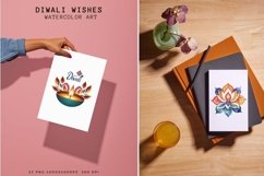 Diwali Wishes - Set of Watercolor - 22 PNG Product Image 11