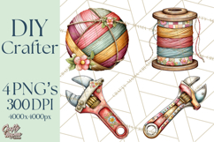 DIY Craft Tools Clipart PNG Product Image 1