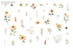 Watercolor Sunflower Floral Clipart Product Image 5