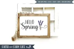 Hello Spring with lavender SVG, PNG, JPEG Product Image 4