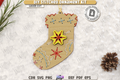 DIY Stitched Christmas Ornament Kit Laser Cut, Lacing Toys Product Image 3