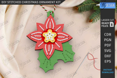 DIY Lacing Christmas Ornament Laser Cut |Christmas Decor SVG Product Image 1
