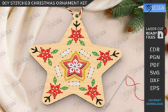 DIY Lacing Christmas Ornament Laser Cut |Christmas Decor SVG Product Image 1