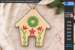 DIY Lacing Christmas Ornament Laser Cut |Christmas Decor SVG Product Image 1