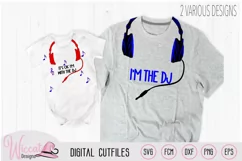 Dj Headphone baby and adult svg cutting file Product Image 1