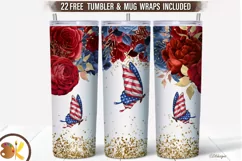 American Tumbler Sublimation, 20 oz Patriotic Tumbler Wrap Product Image 1