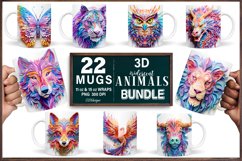 Animal 3D Mug Sublimation Bundle, 11oz Mug Wrap Sublimation Product Image 1