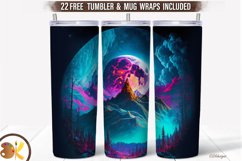 Mountain Tumbler Sublimation, 20 oz Skinny Tumbler Moon Wra Product Image 1