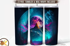 Mountain Tumbler Sublimation, 20 oz Skinny Tumbler Moon Wra Product Image 1