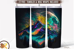 Mountain Forest Tumbler Sublimation, 20 oz Skinny Tumbler Product Image 1