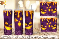 Halloween Pumpkin Tumbler Sublimation, 20 oz Skinny Tumbler Product Image 3
