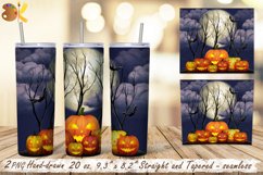 Halloween Pumpkin Tumbler Sublimation, 20 oz Skinny Tumbler Product Image 4