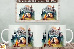 Camping Mug Wrap Sublimation, 11 oz Camping Mug Wrap Png Product Image 1