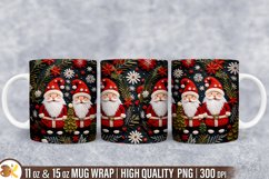 3D Christmas Gnomes Mug Wrap Sublimation, 11 oz Santa Mug Product Image 1