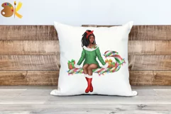 Christmas Afro Woman Png, African American Sublimation Product Image 4