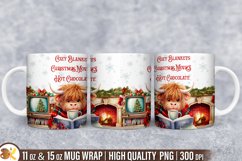 Highland Cow Christmas Mug Sublimation,11 oz Winter Mug Wrap Product Image 1