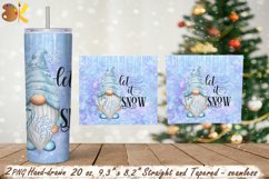 Winter Gnome Tumbler Sublimation, 20 oz Tumbler Let It Snow Product Image 2