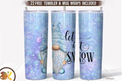 Winter Gnome Tumbler Sublimation, 20 oz Tumbler Let It Snow Product Image 1