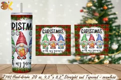 Christmas Gnomes Tumbler, 20 oz Buffalo Plaid Tumbler Wrap Product Image 2