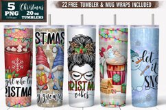 Christmas Tumbler Bundle, 20 oz Skinny Tumbler Sublimation Product Image 1