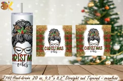 Christmas Tumbler Wrap Sublimation, 20 oz Tumbler Messy Bun Product Image 2