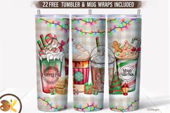 Christmas Coffee Tumbler Sublimation, 20 oz Latte Tumbler Product Image 1