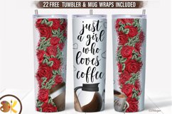 Coffee Tumbler Sublimation, 20 oz Flowers Tumbler Wrap Product Image 1