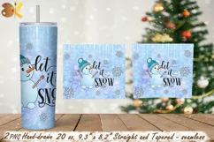 Winter Tumbler Sublimation, 20 oz Snowman Tumbler Wrap Product Image 2