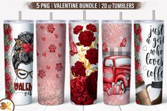 Valentines Tumbler Bundle, 20 oz Skinny Tumbler Sublimation Product Image 1