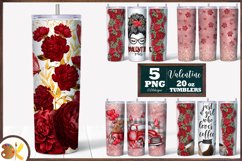 Valentines Tumbler Bundle, 20 oz Skinny Tumbler Sublimation Product Image 2