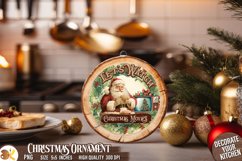 Santa Ornament Png Sublimation, Vintage Christmas Ornament Product Image 2