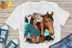 Cowgirl Horse Sublimation, Western Sublimation Png Product Image 3