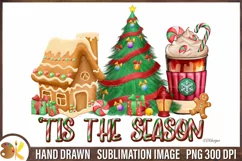 Christmas Coffee Png, Gingerbread Png, Tis The Season Png Product Image 1