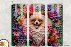 Pomeranian 3D Tumbler Sublimation, 20 oz Dog Tumbler Wrap Product Image 1