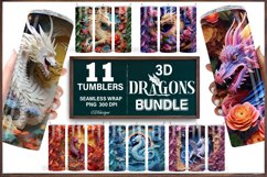 3D Tumbler Sublimation Wrap Bundle, 20 oz Dragon Tumbler Product Image 1