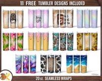 Flowers Tumbler Wrap Sublimation, 20 oz Spring Tumbler Wrap Product Image 4