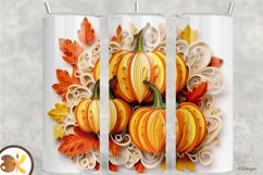 Fall Pumpkins 3D Tumbler Sublimation, 20 oz Autumn Tumbler Product Image 1