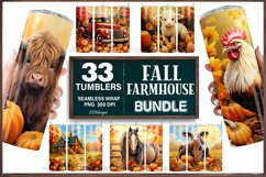 Fall Tumbler Bundle Sublimation, 20oz Farmhouse Tumbler Wrap Product Image 1