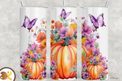 Pumpkin Tumbler Sublimation Wrap, 20 oz Fall Tumbler Wrap Product Image 1
