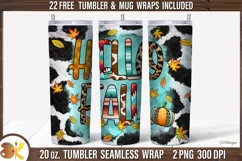 Western Fall Tumbler Wrap, 20 oz Skinny Tumbler Wrap Png Product Image 1